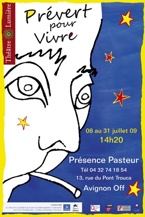 affiche Prévert pour Vivre- théâtre lumière